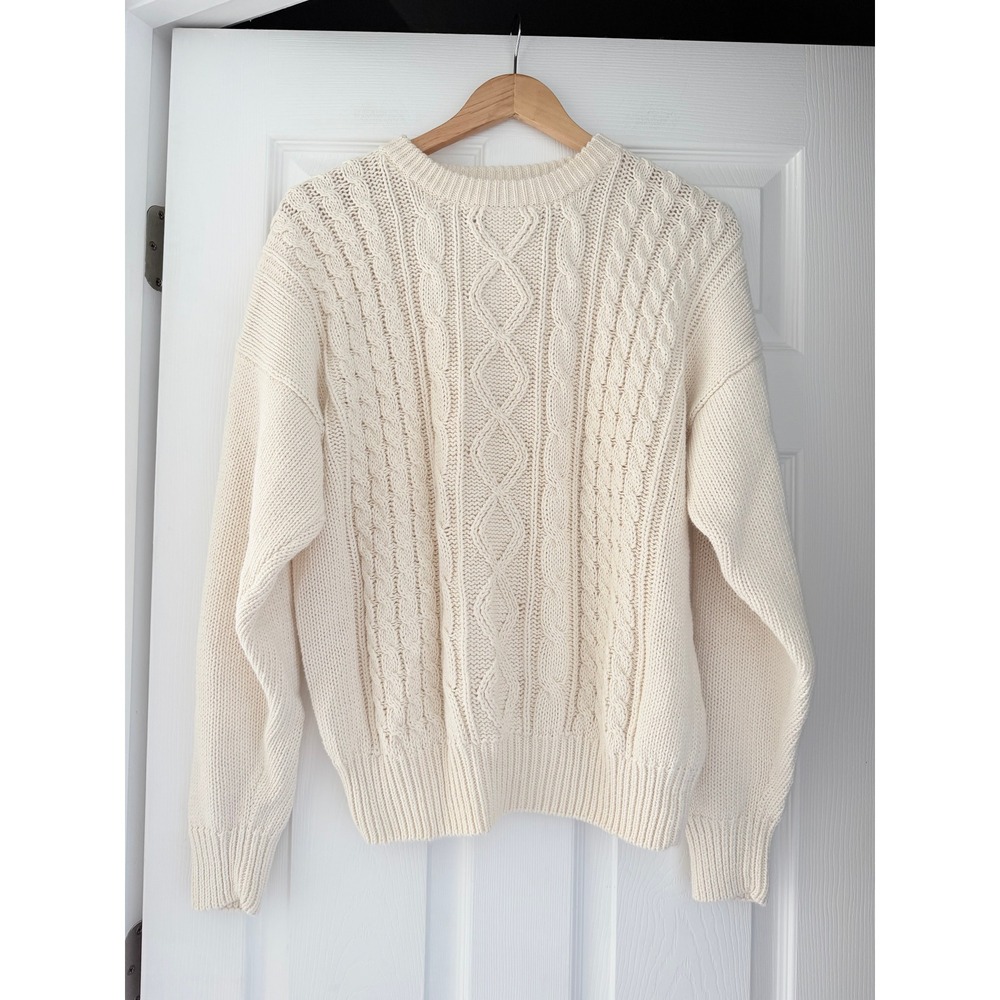 VTG 90s Cable Knit Chunky Sweater Fishermancore Preppy Gilmore Girls
